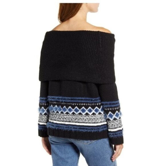 Caslon Fair Isle Convertible Cowl Neck Sweater - Picture 2 of 6